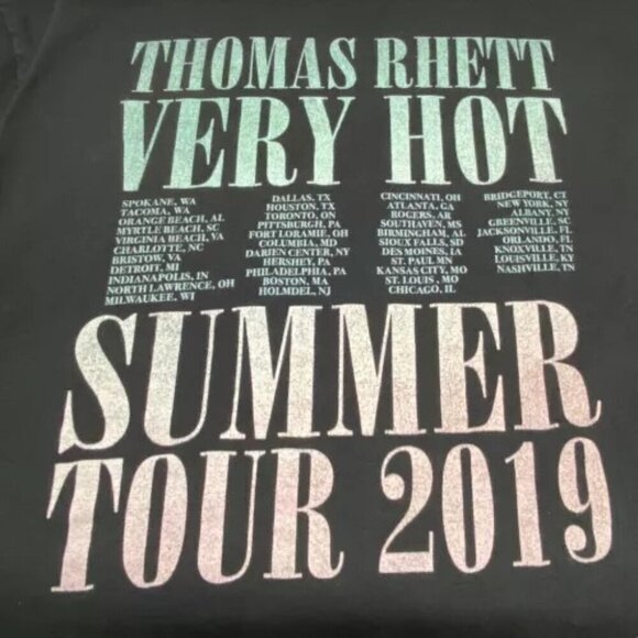 Thomas Rhett Tour 2019 Shirt Adult XL Black 100% Cotton Tee Very Hot Summer - Picture 3 of 6